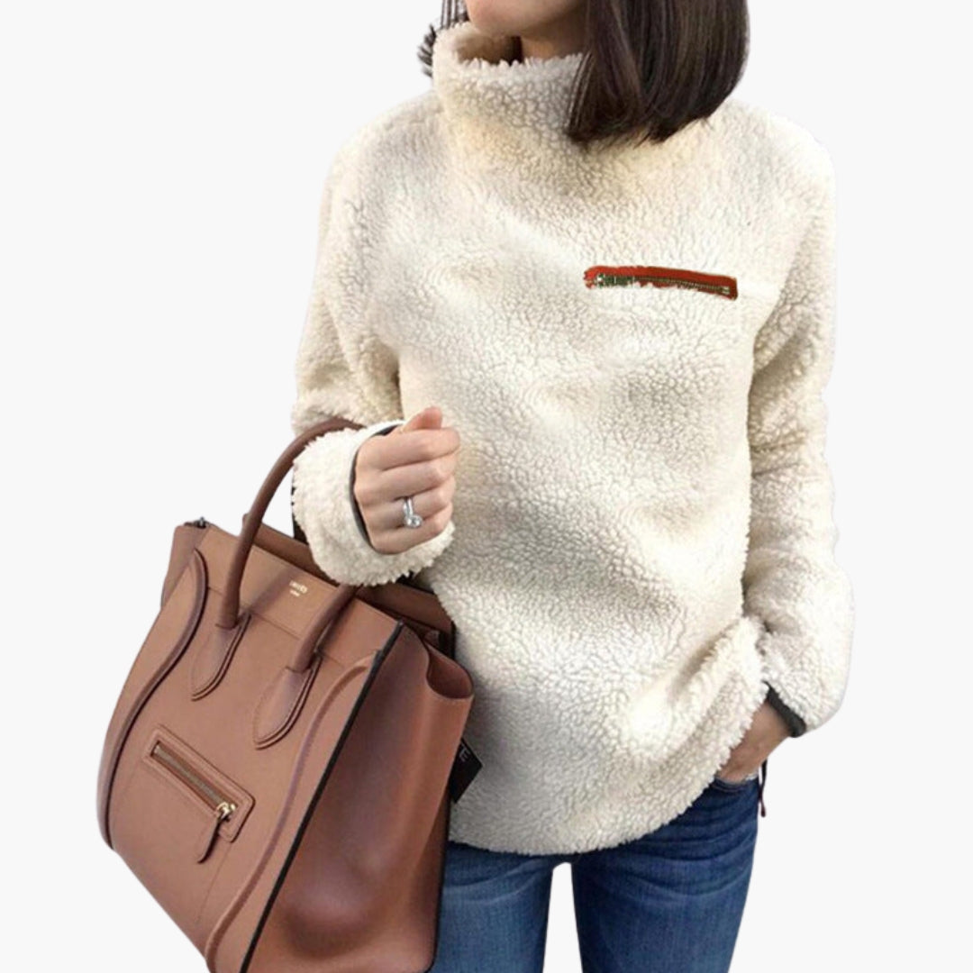 Soft Women's High Neck Fleece Sweater