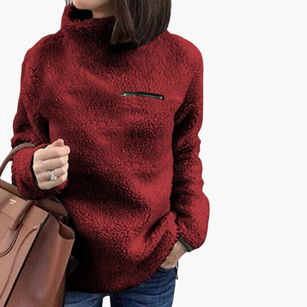 Soft Women's High Neck Fleece Sweater