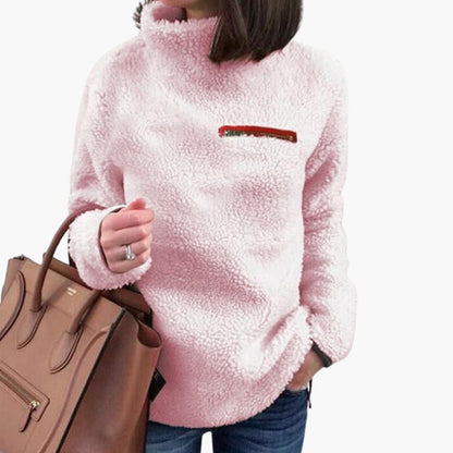Soft Women's High Neck Fleece Sweater - Olytrend