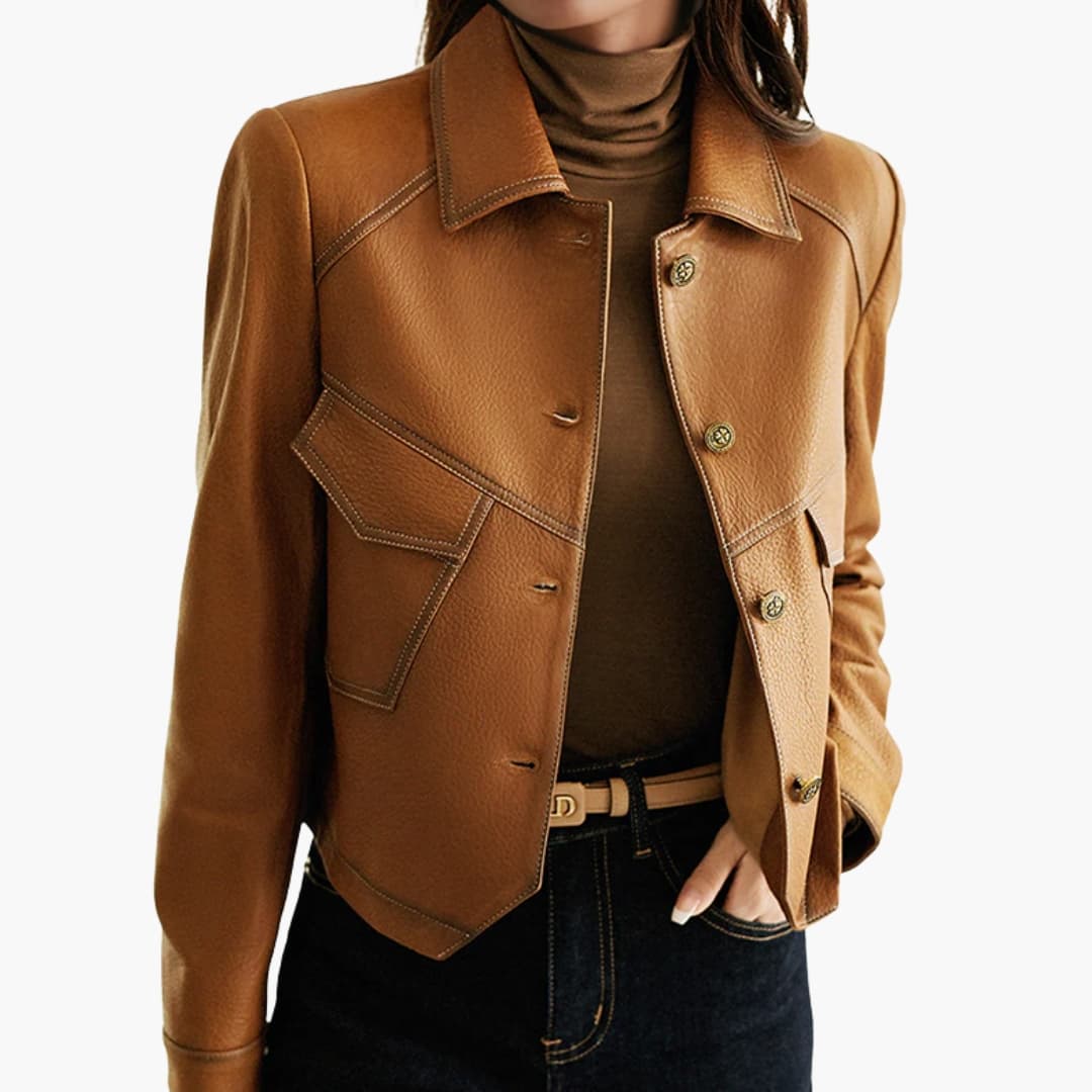 Ladies Classic Tan Coat with Long Sleeves