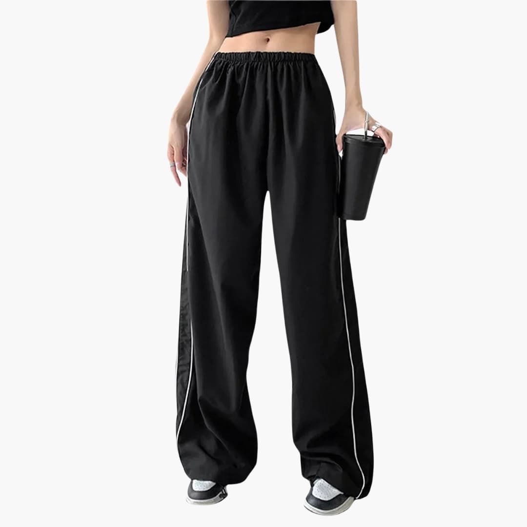 Ladies' Running Pants with Colorful Side Stripes - Olytrend