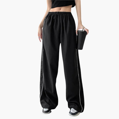 Ladies' Running Pants with Colorful Side Stripes - Olytrend