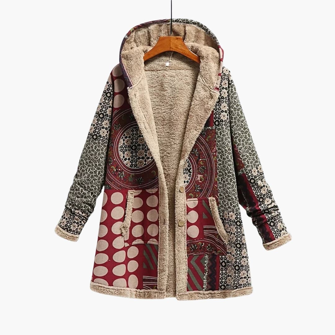 Ladies' Patchwork Button Parka Jacket