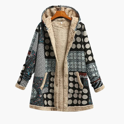 Ladies' Patchwork Button Parka Jacket