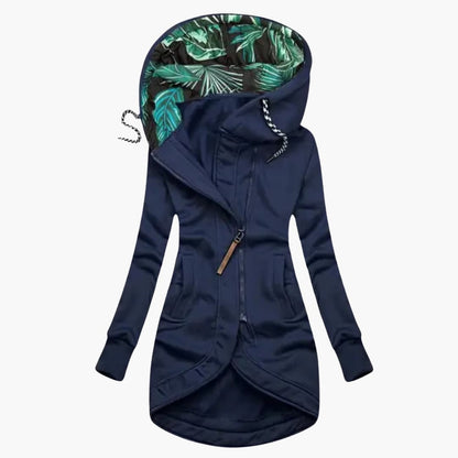 Ladies' Parka Coat with Side Pockets and Zip Front - Olytrend