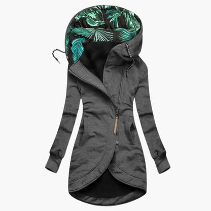 Ladies' Parka Coat with Side Pockets and Zip Front