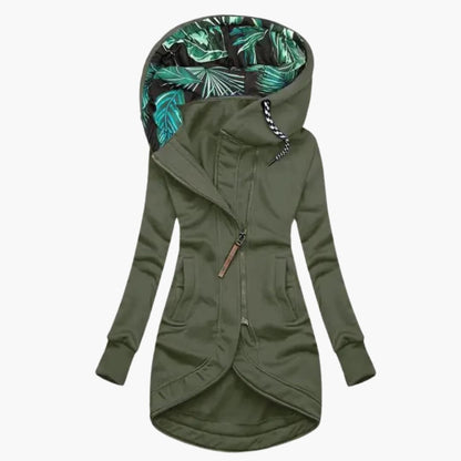 Ladies' Parka Coat with Side Pockets and Zip Front