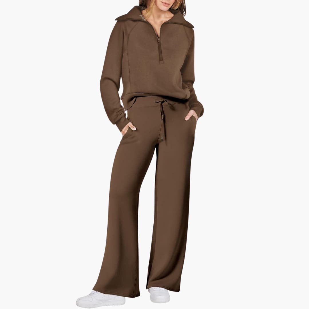 Comfy Women's Jogger Lounge Set with Zip Top