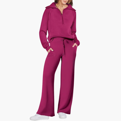 Comfy Women's Jogger Lounge Set with Zip Top