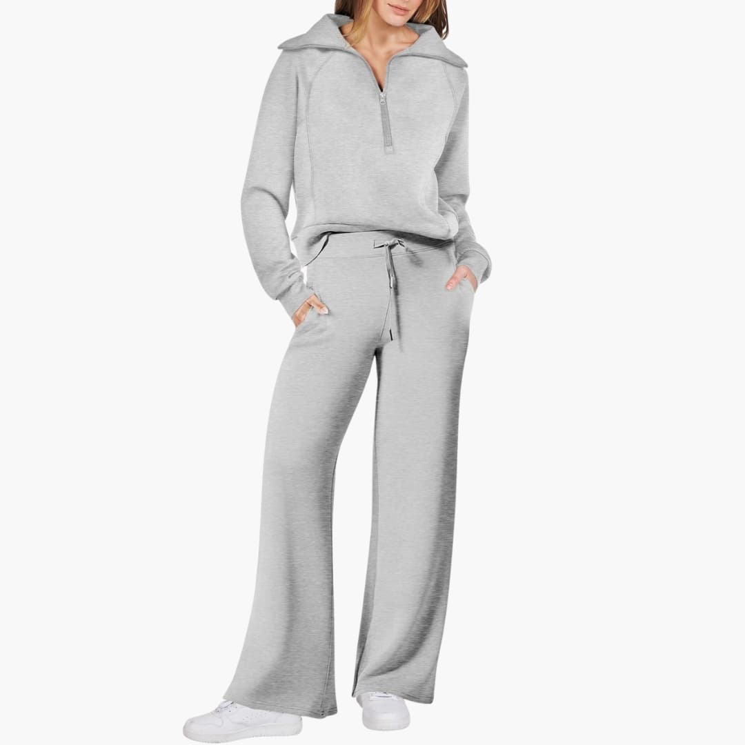 Comfy Women's Jogger Lounge Set with Zip Top