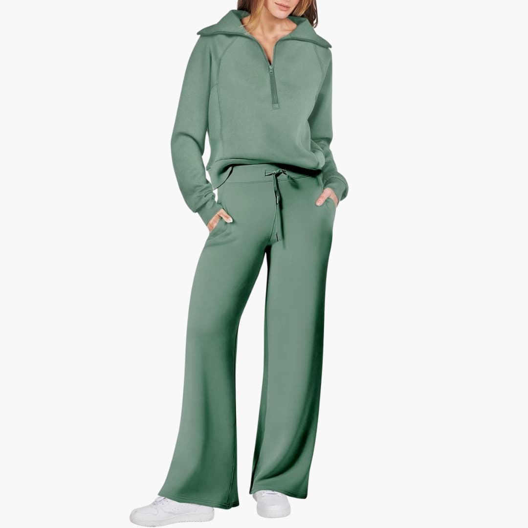Comfy Women's Jogger Lounge Set with Zip Top