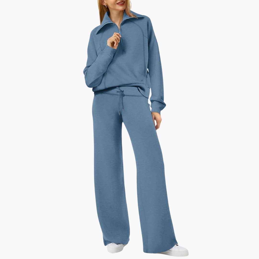Comfy Women's Jogger Lounge Set with Zip Top
