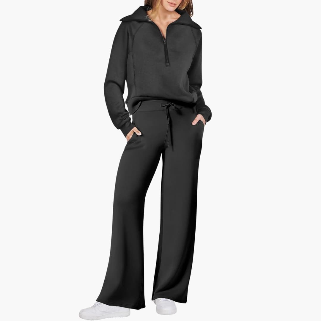 Comfy Women's Jogger Lounge Set with Zip Top - Olytrend