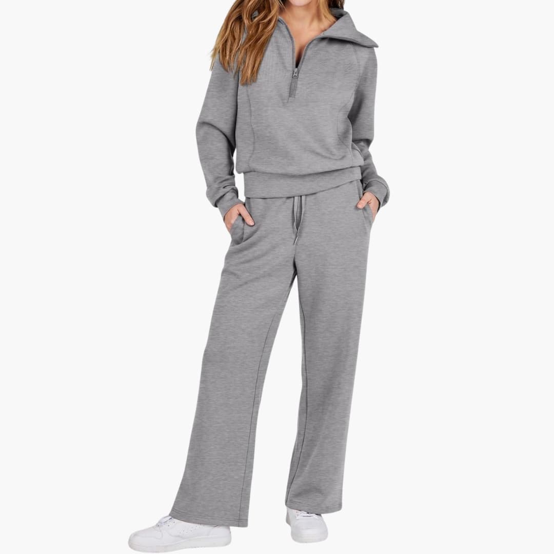 Comfy Women's Jogger Lounge Set with Zip Top