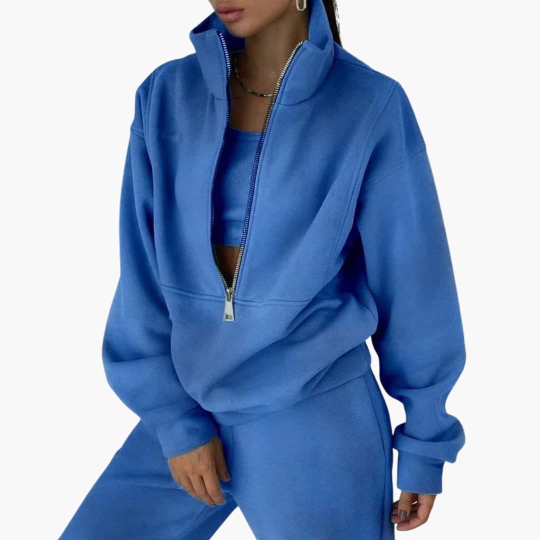 Soft Women's Sweat Suit with Zip Up Top