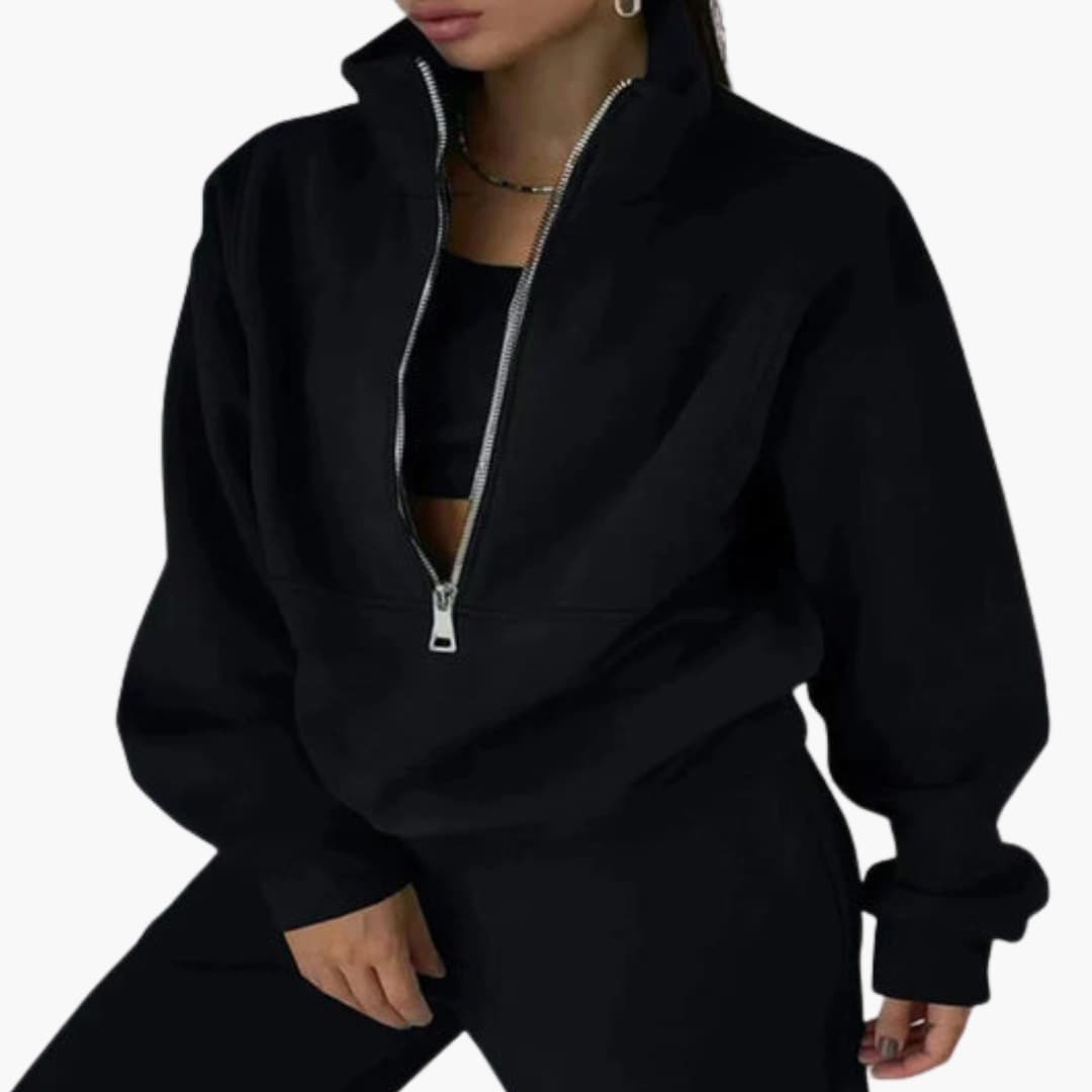 Soft Women's Sweat Suit with Zip Up Top