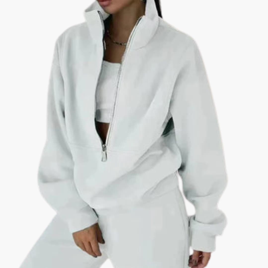 Soft Women's Sweat Suit with Zip Up Top