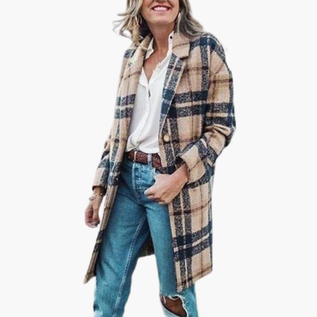 Ladies Classic Trench Coat with Buttons - Olytrend