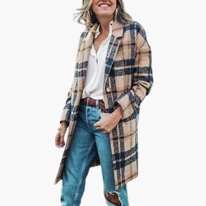 Ladies Classic Trench Coat with Buttons - Olytrend