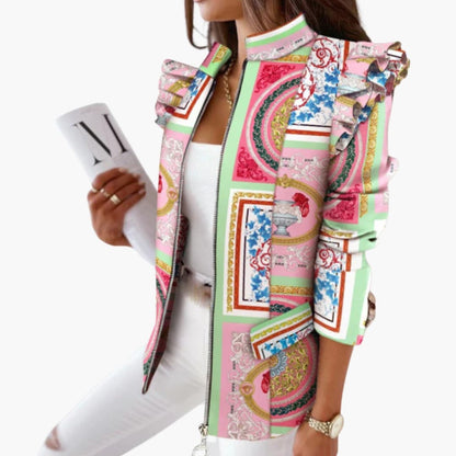 Ladies' Floral Zip Up Jacket