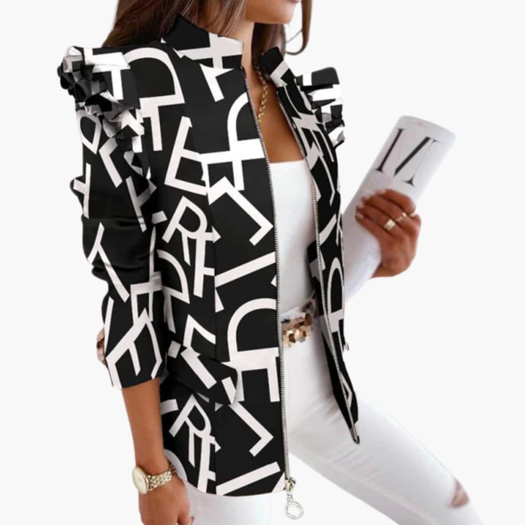 Ladies' Floral Zip Up Jacket - Olytrend