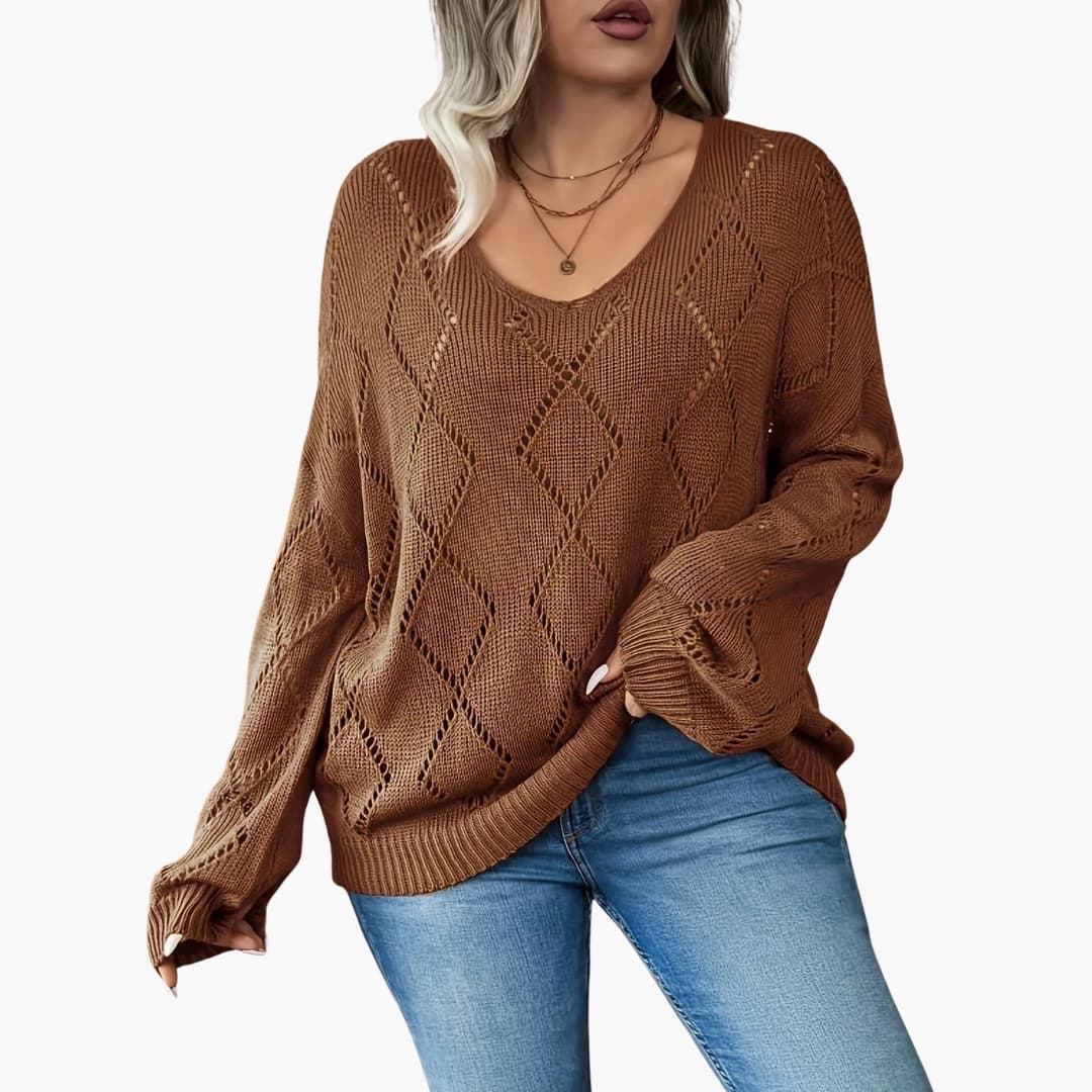 Comfy Women's Crew Neck Long Sleeve Sweater - Olytrend