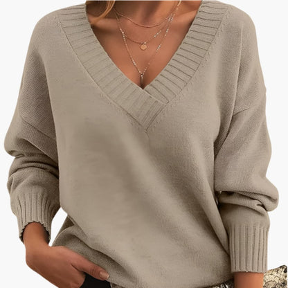 Comfy Women's V Neck Jumper Sweater