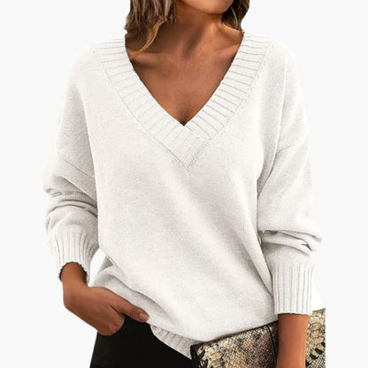 Comfy Women's V Neck Jumper Sweater