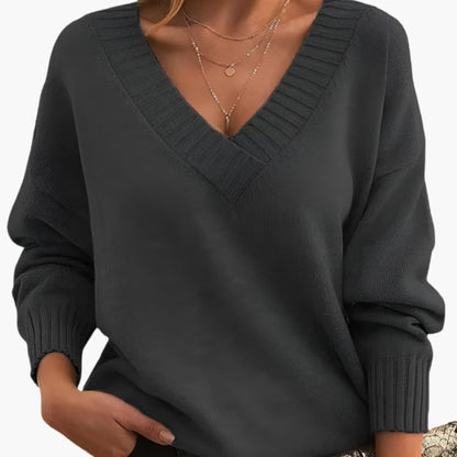 Comfy Women's V Neck Jumper Sweater - Olytrend