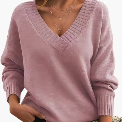 Comfy Women's V Neck Jumper Sweater