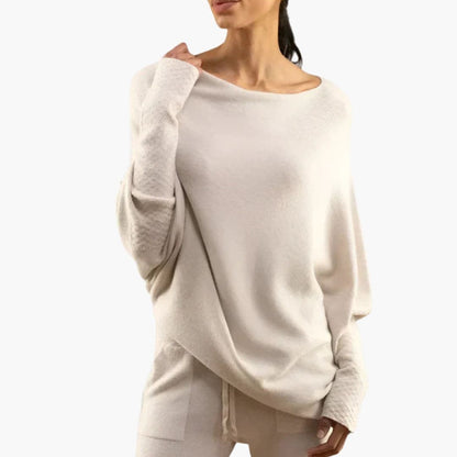 Loose Fit Women's Crew Neck Sweater - Olytrend