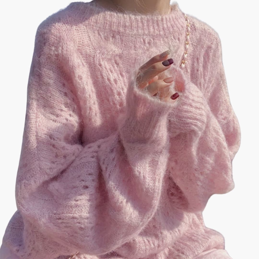 Ladies' Loose Knit Pullover Sweater - Olytrend