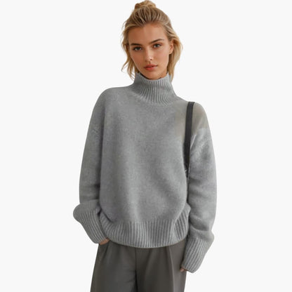 Feminine Crew Neck Ribbed Knit Sweater - Olytrend