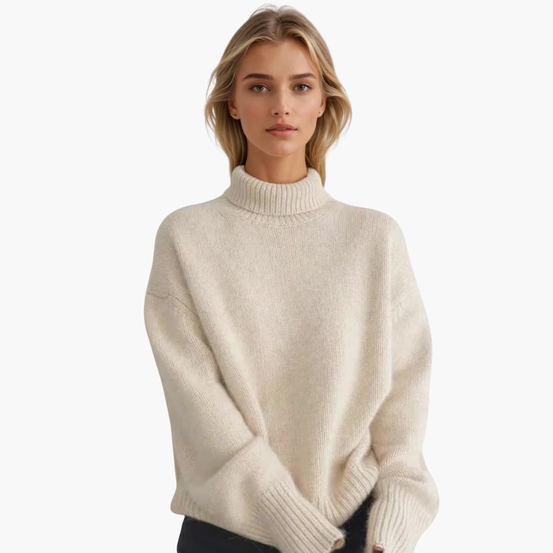 Feminine Crew Neck Ribbed Knit Sweater