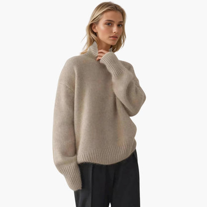 Feminine Crew Neck Ribbed Knit Sweater