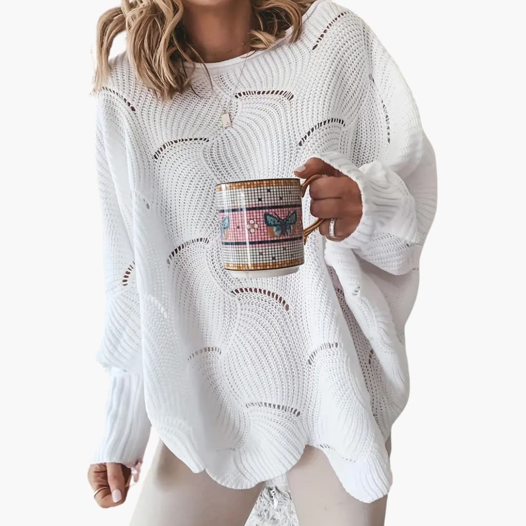 Comfortable Women's Oversized Crew Neck Sweater - Olytrend