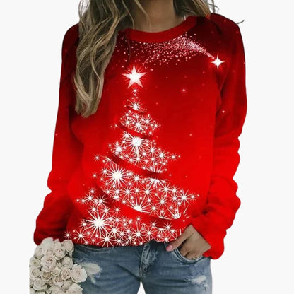 Cozy Women's Holiday Sweater with Long Sleeves