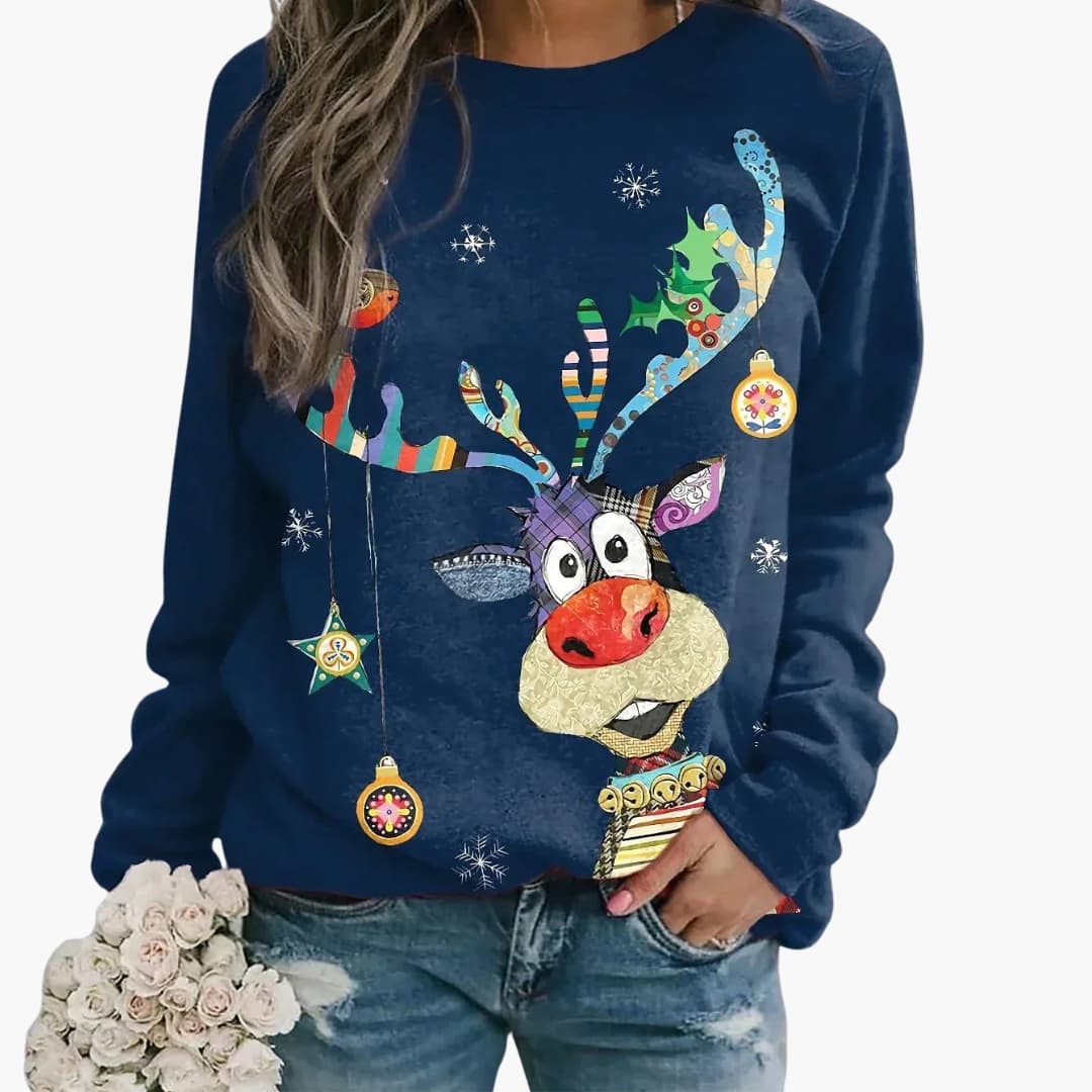 Cozy Women's Holiday Sweater with Long Sleeves