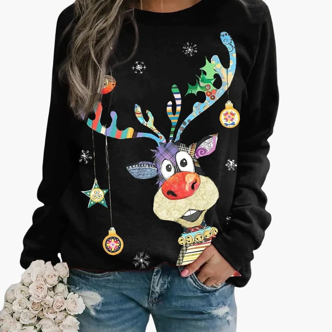 Cozy Women's Holiday Sweater with Long Sleeves