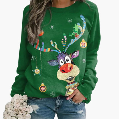 Cozy Women's Holiday Sweater with Long Sleeves