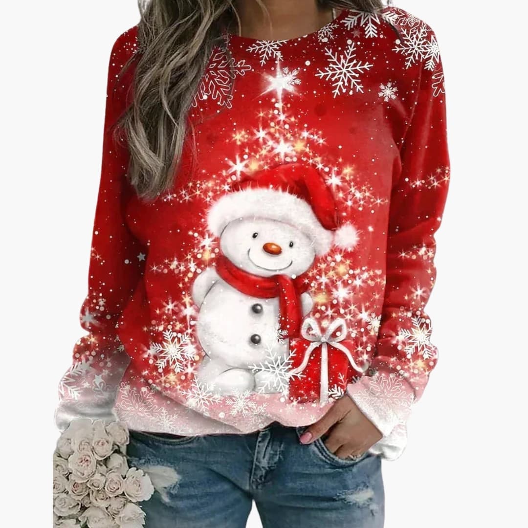 Cozy Women's Holiday Sweater with Long Sleeves