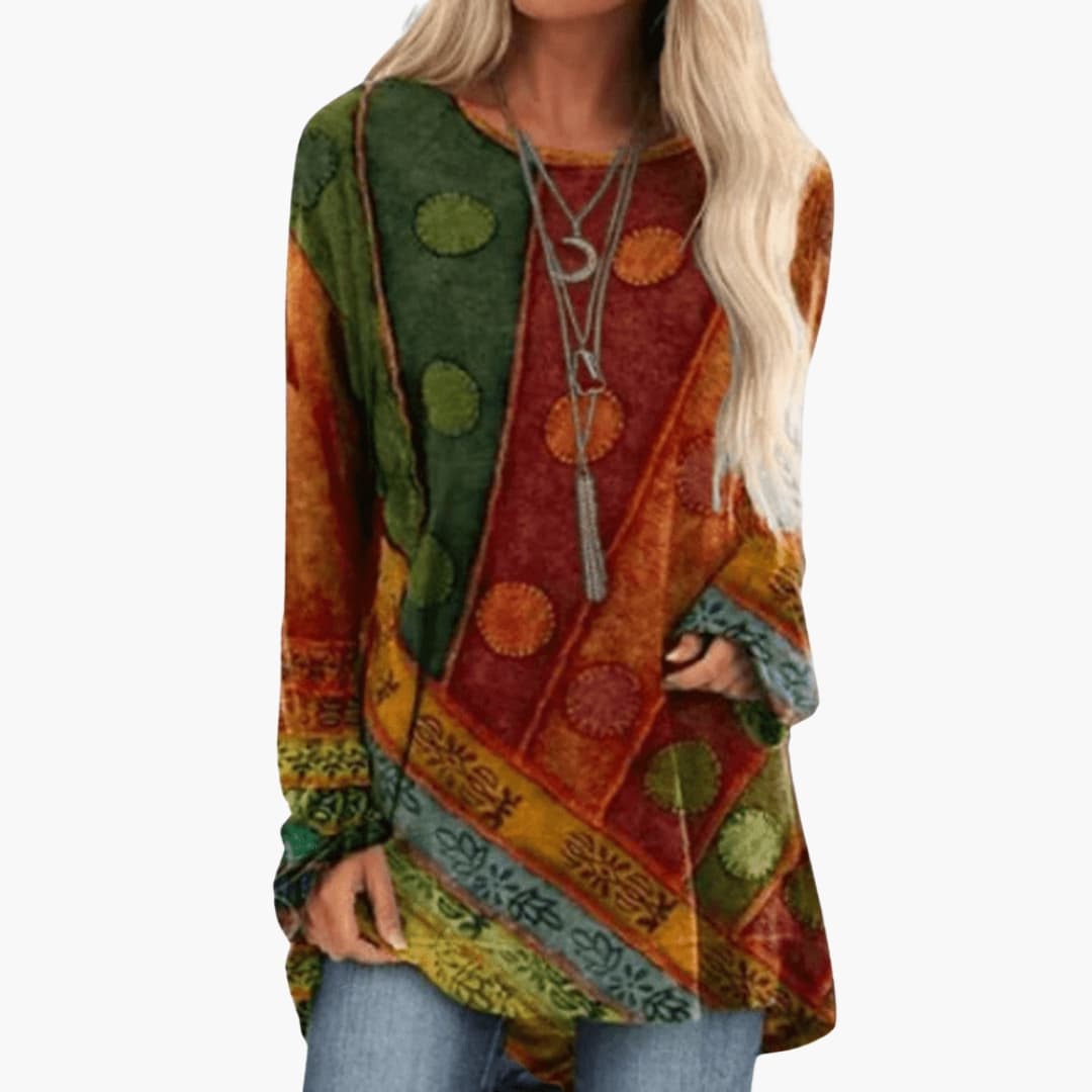 Stylish Women's Patchwork Tunic Top
