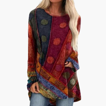 Stylish Women's Patchwork Tunic Top
