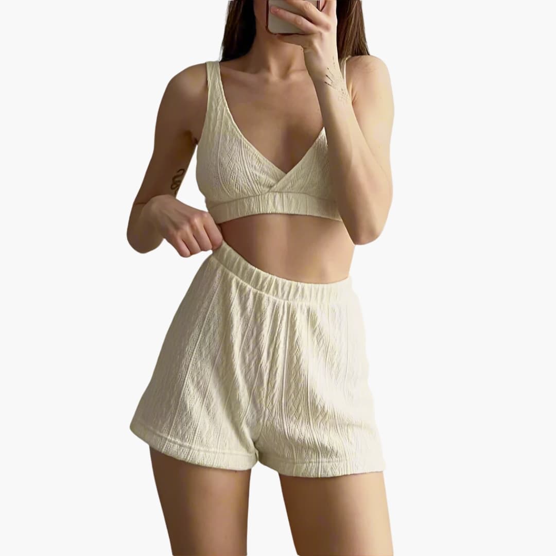Ladies' Sleepwear Set with Jacket and Pants