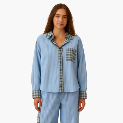 Ladies' Sleepwear Striped Pajama Top Set