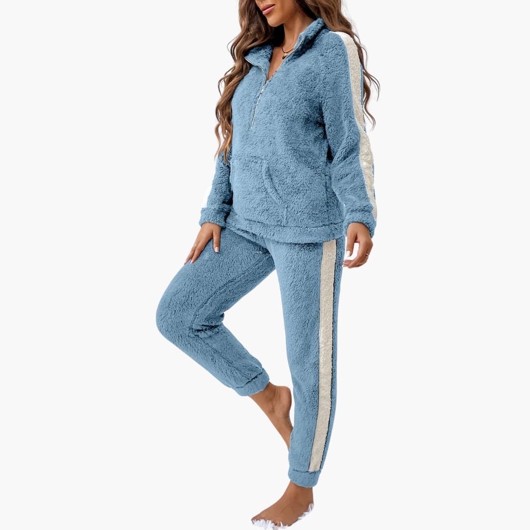Ladies Cozy Sleepwear Set with Hoodie Top