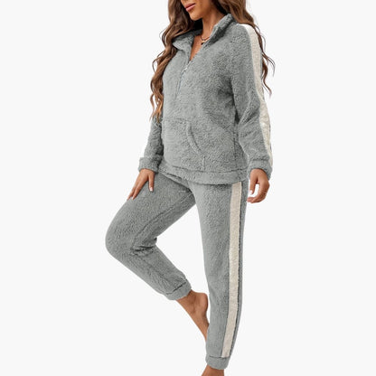 Ladies Cozy Sleepwear Set with Hoodie Top