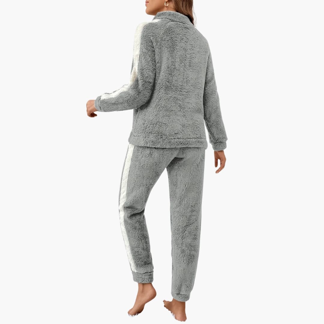 Ladies Cozy Sleepwear Set with Hoodie Top