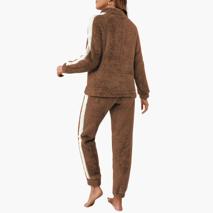 Ladies Cozy Sleepwear Set with Hoodie Top