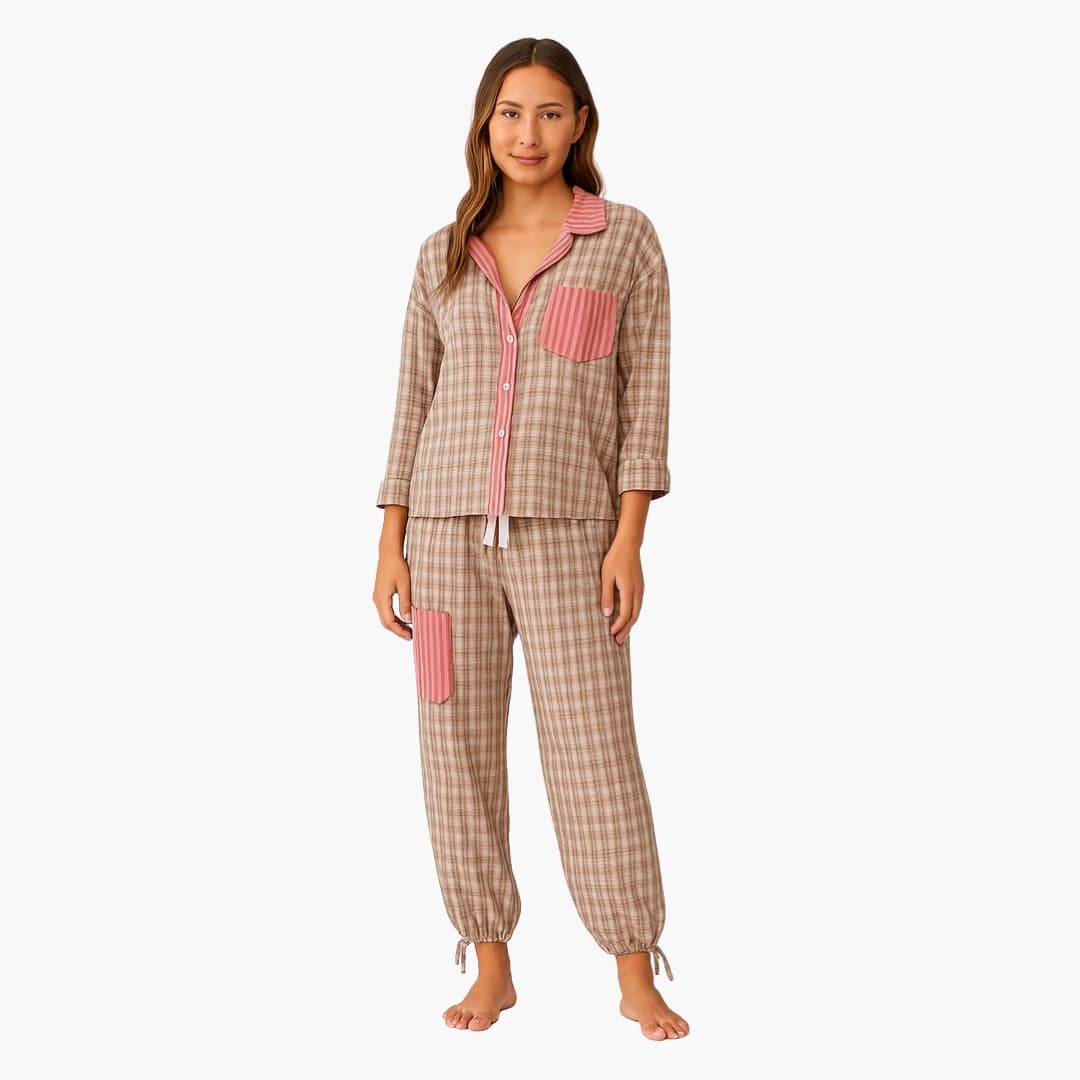 Ladies Comfortable Sleepwear Set with Pants and Top - Olytrend